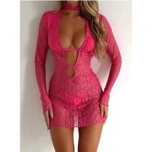 NWT Outcast Clothing NYX Mini Dress Black Lace Bodycon Small Feminine Romantic